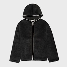 Our Legacy Full Zip Hood Hairy Wool zwart