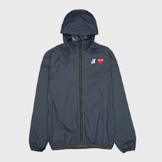Comme des Garcons Play K-Way Full Zip Jacket Red Emblem blau