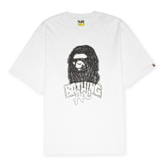 A Bathing Ape Hand Drawn Ape Head Relaxed Fit Tee M weiß