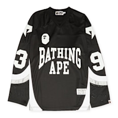 A Bathing Ape Line Camo Jacquard Logo Relaxed Fit Ice Hockey Jersey zwart