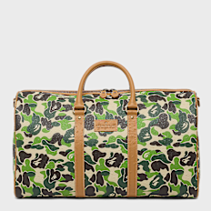 A Bathing Ape ABC Camo PU Ostrich Boston Bag M Grün