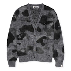 A Bathing Ape Color Camo Mohair Knit Cardigan M zwart