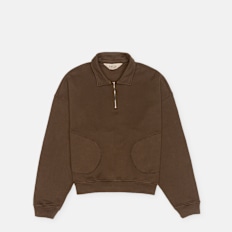Brain Dead Half Zip Collared Sweatshirt brown