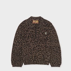 Brain Dead Half Zip Collared Sweatshirt bruin