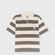 AMI PARIS SS Polo Ami De Coeur Patch grau
