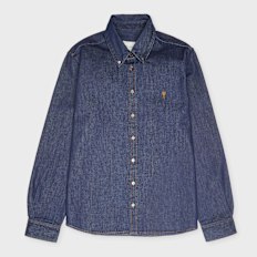 AMI PARIS Constrasted Ami De Coeur Shirt blue