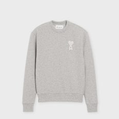 AMI PARIS Crewneck Classic Fit ADC Knitted Patch grau
