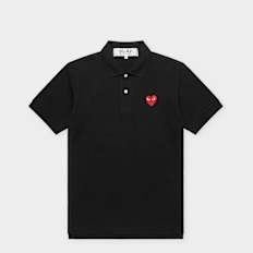 Comme des Garcons Play T-Shirt Polo Red Emblem Red Heart schwarz