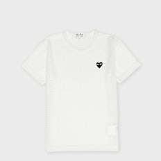 Comme des Garcons Play T-Shirt Red Emblem Mesh Black Heart weiß