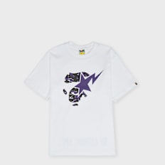 A Bathing Ape Glitch Woodland Camo Ape Face Sta Tee M weiß