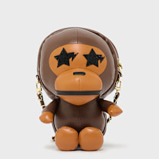 A Bathing Ape Baby Milo Plush Doll Shoulder Bag L brown