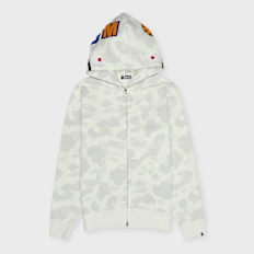 A Bathing Ape City Camo Shark Regular Fit Full Zip Hoodie weiß