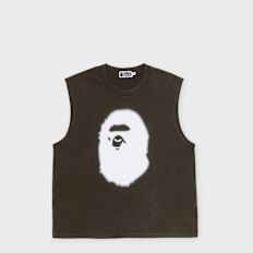 A Bathing Ape Heavy Wash Ape Head Cropped Fit Tank Top brown