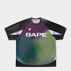 A Bathing Ape Tie Dye Sta Stripe Pattern Football Jersey Tee multicolor