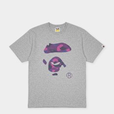 A Bathing Ape Color Camo Ape Face Tee grey