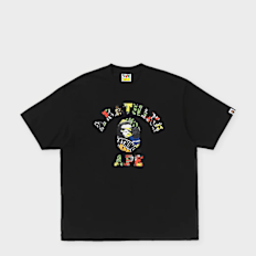 A Bathing Ape Multi Logo College Relaxed Fit Tee black