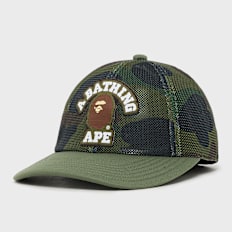 A Bathing Ape 1st Camo College Embrodery Patched Mesh Cap grün