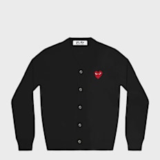 Comme des Garcons Play V-Neck Cardigan Red Emblem zwart