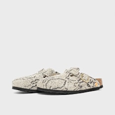 Birkenstock Boston Print LEVE (narrow) "Snakeskin" grau