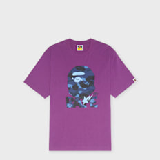 A Bathing Ape Color Camo Ape Head Relaxed Fit Tee lila