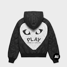 Comme des Garcons Play Black Emblem Black Heart Hoodie black