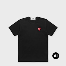 Comme des Garcons Play T-Shirt Double Red Emblem schwarz