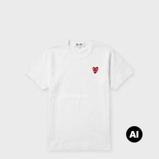 Comme des Garcons Play T-Shirt Double Red Emblem white