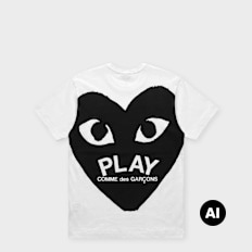 Comme des Garcons Play T-Shirt Black Emblem white