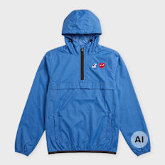 Comme des Garcons Play K-Way Jacket Half Zip blau