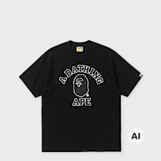 A Bathing Ape Hand Drawn Outline College Relaxed Fit Tee zwart