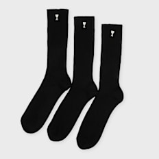 AMI PARIS Pack Three Ami De Coeur Embroidery Socks schwarz