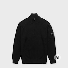 C. P. Company Lambswool GRS Half Zip Sweater schwarz