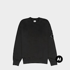 C. P. Company Brushed And Emerized Diagonal Fleece Crewneck schwarz