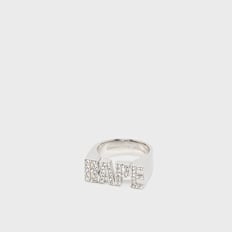 A Bathing Ape Bape Logo Ring Silver Rhinestone silber