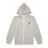 Comme des Garcons Play Play Red Heart Hooded Zip Sweatshirt grey