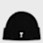 AMI PARIS Beanie With Contrasted Ami De Coeur Schwarz