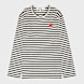 Comme des Garcons Play&nbsp; Play Red Heart Striped Long Sleeve T-Shirt noir 52420 1