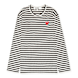 Comme des Garcons Play Play Red Heart Striped Long Sleeve T-Shirt zwart 52420 1