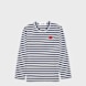 Comme des Garcons Play&nbsp; Play Red Heart Striped Long Sleeve T-Shirt bleu 57212 1