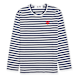 Comme des Garcons Play Play Red Heart Striped Long Sleeve T-Shirt blauw 57212 1