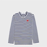 Buy Comme des Garcons Play Play Red Heart Striped Long Sleeve T