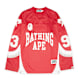 A Bathing Ape&nbsp; Line Camo Jacquard Logo Relaxed Fit Ice Hockey Jersey rouge 92426 1