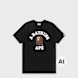 A Bathing Ape College Tee white black 104934 1
