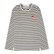 Comme des Garcons Play Play Red Heart Striped Long Sleeve T-Shirt schwarz 52420 1