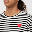 Comme des Garcons Play&nbsp; Play Red Heart Striped Long Sleeve T-Shirt noir 52420 5
