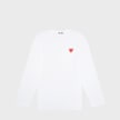 Comme des Garcons Play&nbsp; Red Heart Longsleeve blanc 53558 1