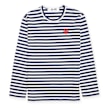 Comme des Garcons Play Play Red Heart Striped Long Sleeve T-Shirt blue 57212 1