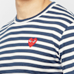 Comme des Garcons Play&nbsp; Play Red Heart Striped Long Sleeve T-Shirt bleu 57212 5