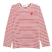 Comme des Garcons Play Play Red Heart Striped Long Sleeve T-Shirt rood 58451 1