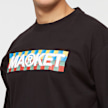 Market MARKET CHECKERED BAR LOGO T-SHIRT black zwart 73286 5